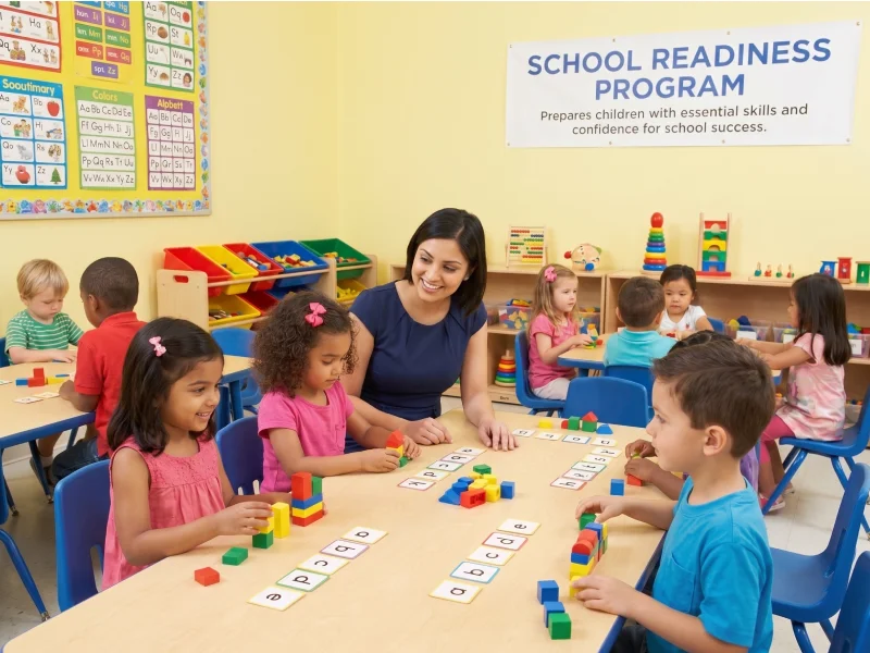 Children learning together in a classroom-like setting